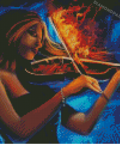 Fantasy Girl Playing Violin Diamond Paintings