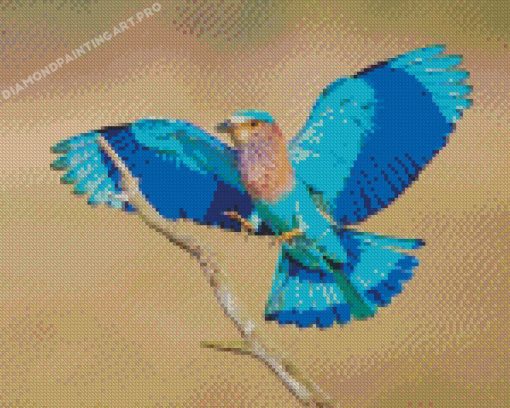 Flying Indian Roller Diamond Paintings