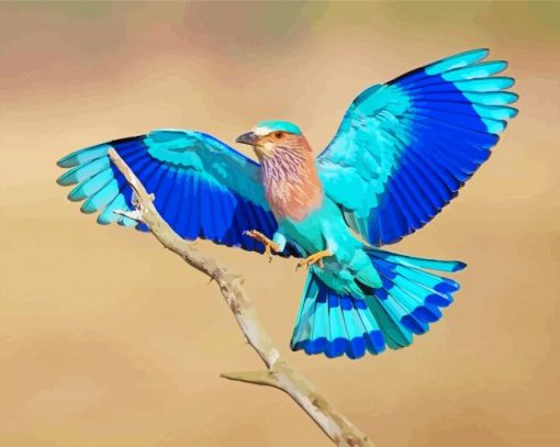 Flying Indian Roller Diamond Paintings