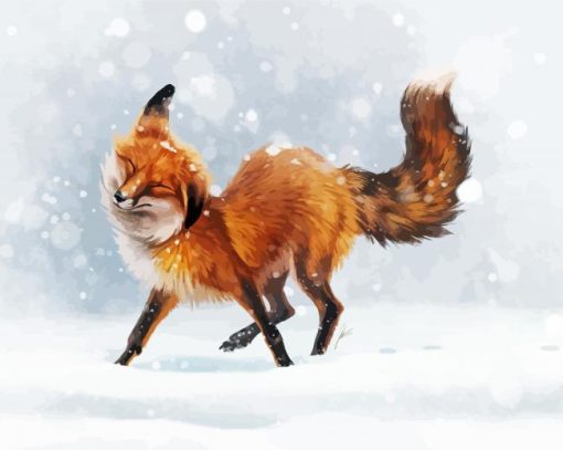 Fox In Snow Winter Art Diamond Paintings