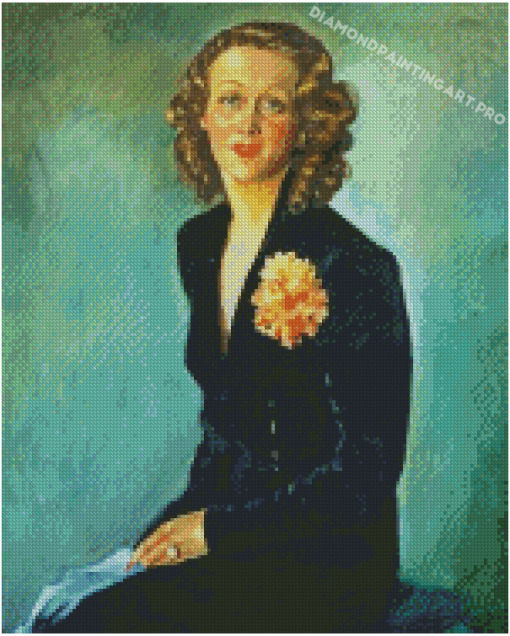 French 1940 Lady Diamond Painting