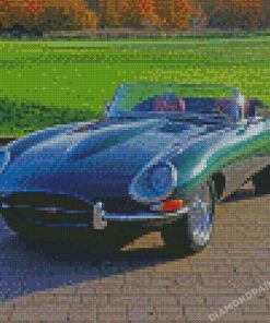 Green Jaguar XKE Diamond Paintings