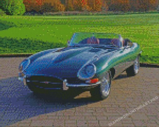 Green Jaguar XKE Diamond Paintings