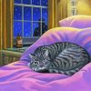 Grey Cozy Kitty Diamond Paintings