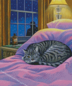 Grey Cozy Kitty Diamond Paintings