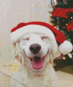 Happy Christmas Dog Diamond Paintings