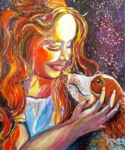 Happy Girl And Dog Diamond Painting