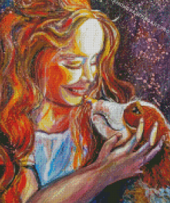 Happy Girl And Dog Diamond Painting