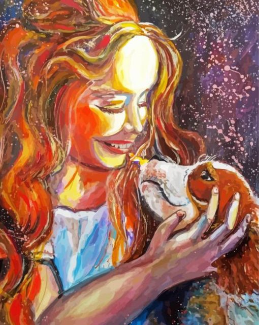 Happy Girl And Dog Diamond Painting