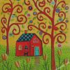 House And Tree Branches Diamond Paintings