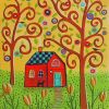 House And Tree Branches Diamond Paintings