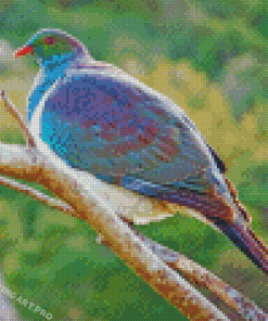 Kereru Bird On A Branch Diamond Painting