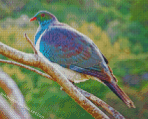 Kereru Bird On A Branch Diamond Painting