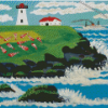 Maud Lewis Lighthouse And Steamer Diamond Paintings