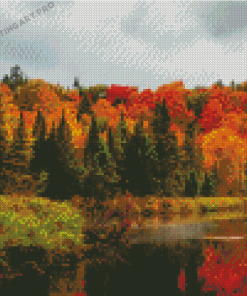 New England In The Fall Landscape Diamond Painting