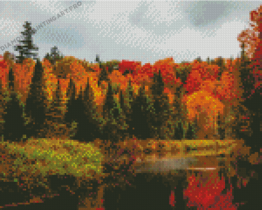 New England In The Fall Landscape Diamond Painting