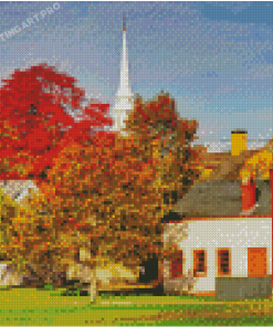 New England In The Fall View Diamond Painting