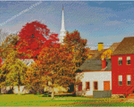 New England In The Fall View Diamond Painting