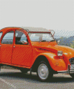 Orange Citroen 2Cv Diamond Painting