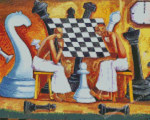 Playing Chess Diamond Painting