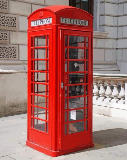 Red London Telephone Box Diamond Paintings