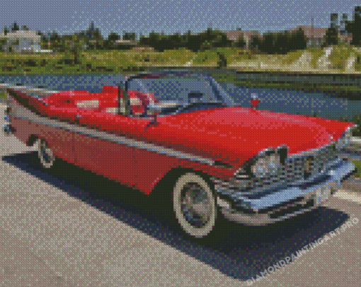 Red Old Convertible Diamond Painting