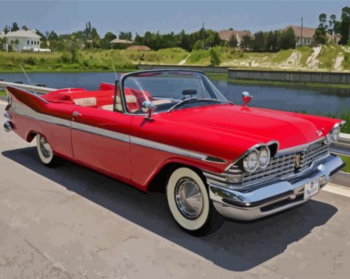 Red Old Convertible Diamond Painting