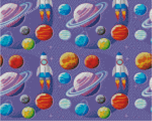 Rockets Space And Planets Diamond Painting