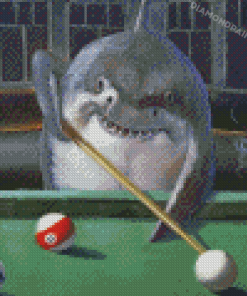 Shark Playing Billiard Diamond Paintings