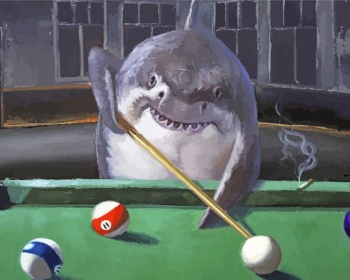 Shark Playing Billiard Diamond Paintings