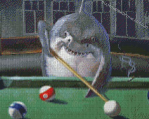 Shark Playing Billiard Diamond Paintings