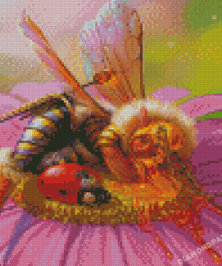 Sleepy Queen Bee Diamond Painting