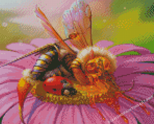 Sleepy Queen Bee Diamond Painting