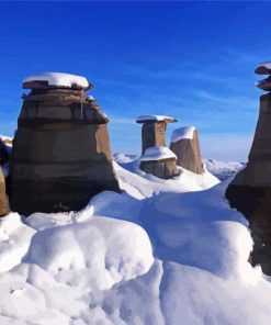 Snowy Drumheller Landscape Diamond Paintings