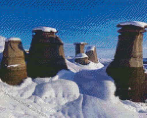 Snowy Drumheller Landscape Diamond Paintings