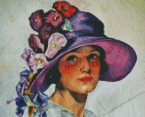 Vintage Floral Hat Diamond Painting