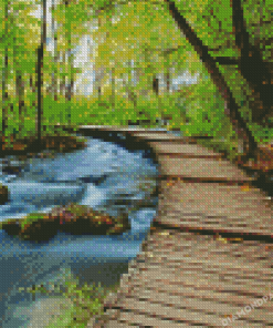 Water And Forest Diamond Painting