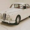 White Classic Car Jaguar Diamond Paintings