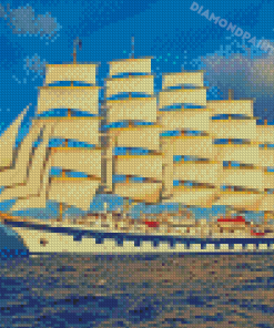 White Clipper Ship Diamond Painting