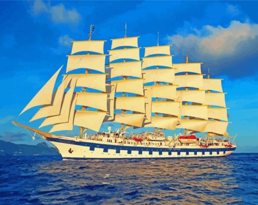 White Clipper Ship Diamond Painting