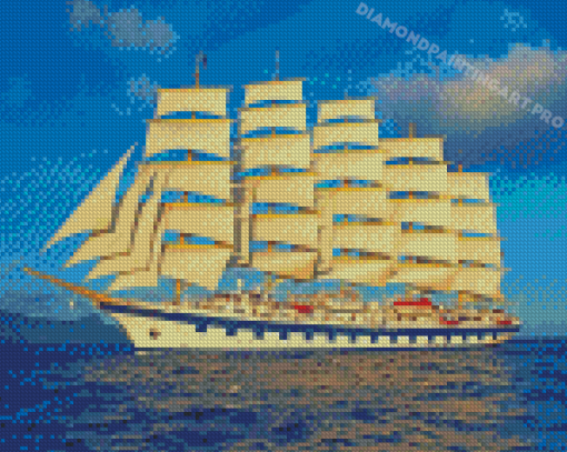 White Clipper Ship Diamond Painting