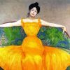 Woman In Yellow Dress By Max kurzweil Diamond Painting