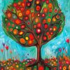 Abstract Pomegranate Tree Diamond Painting