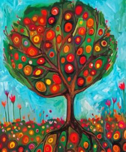 Abstract Pomegranate Tree Diamond Painting