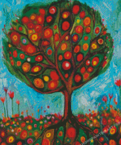 Abstract Pomegranate Tree Diamond Painting