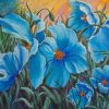 Abstract Blue Poppies Diamond Painting