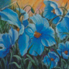 Abstract Blue Poppies Diamond Painting