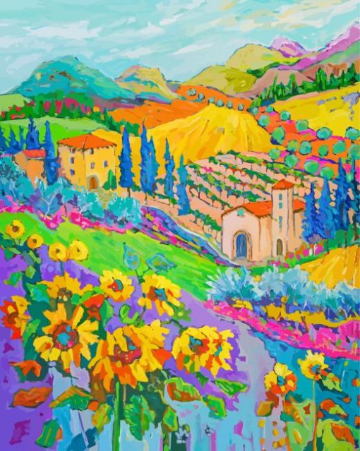 Abstract Tuscan Scene Diamond Painting