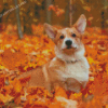 Aesthetic Dog In Autumn Diamond Painting