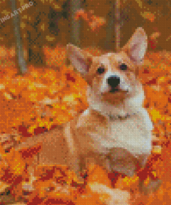 Aesthetic Dog In Autumn Diamond Painting